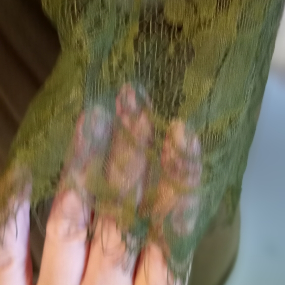 La miel eyelash lace t shirt green top - Picture 6 of 10